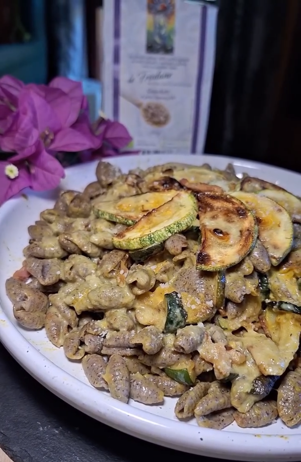 Gnocchetti di Grano Saraceno con Zucchine, Speck e Gorgonzola